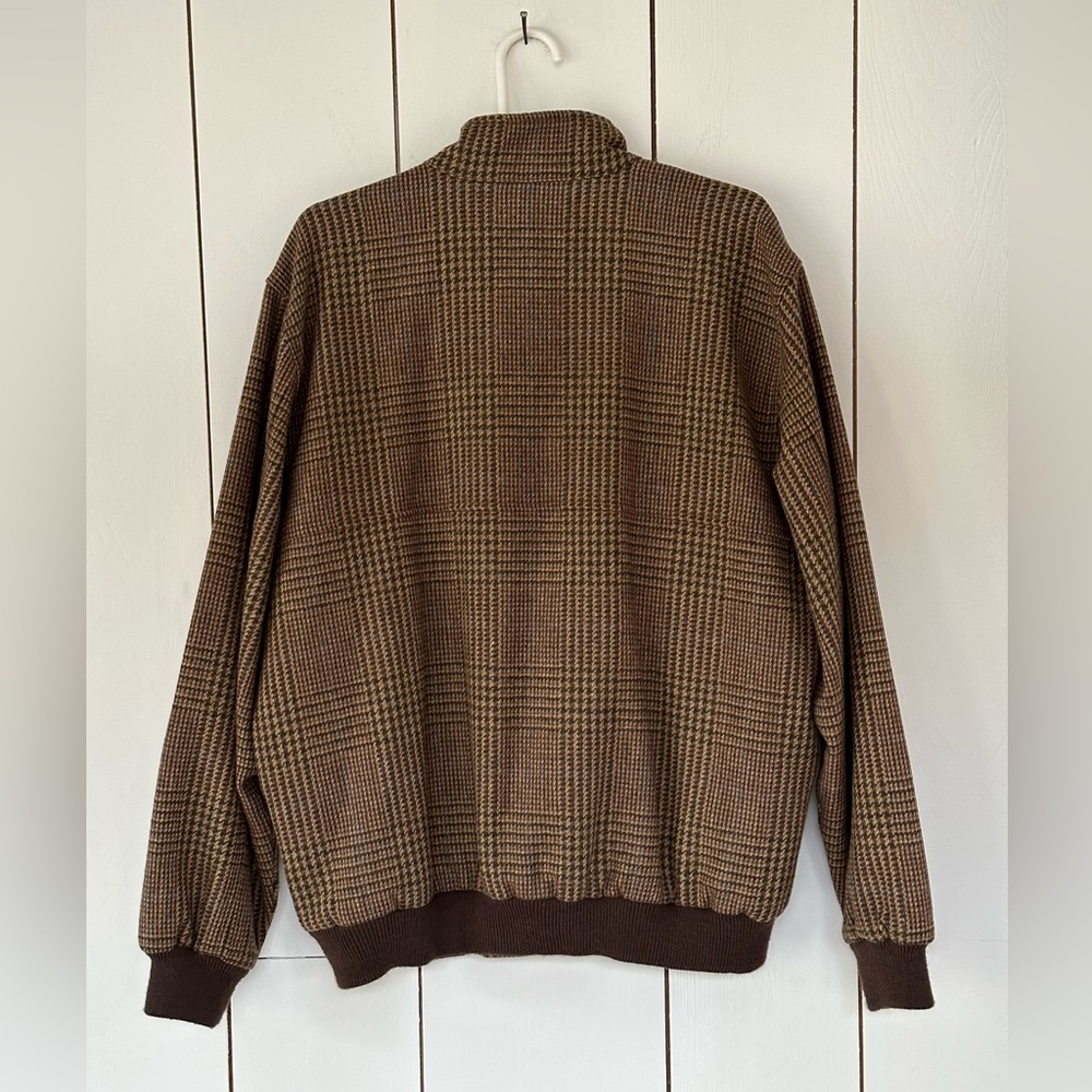 Orvis 100% Wool Houndstooth Roadmaster Tweed Bomber Jacket Size M - Picture 2 of 10